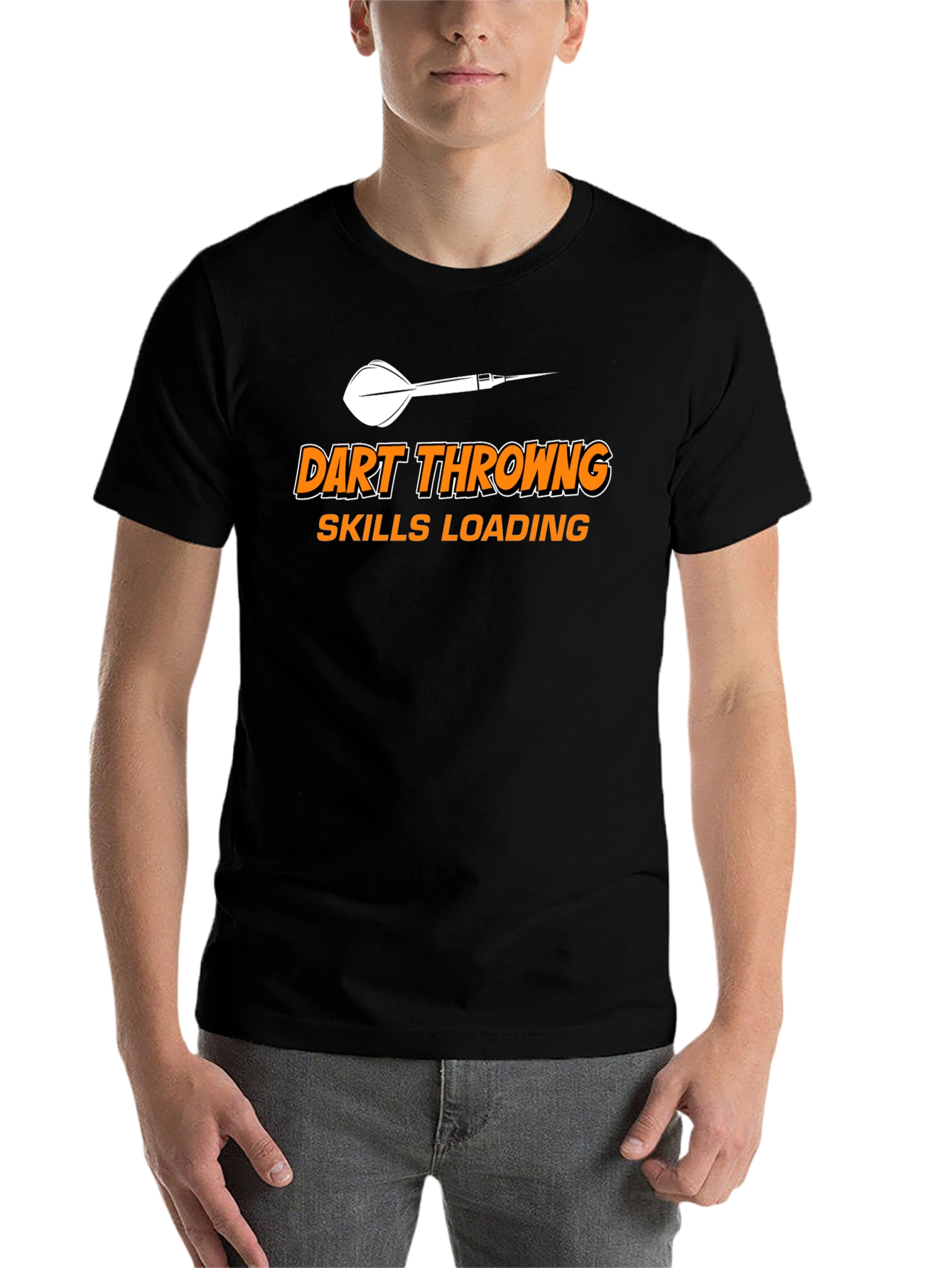 Black Dart Throwing Skills Loading Funny T-Shirt view 7