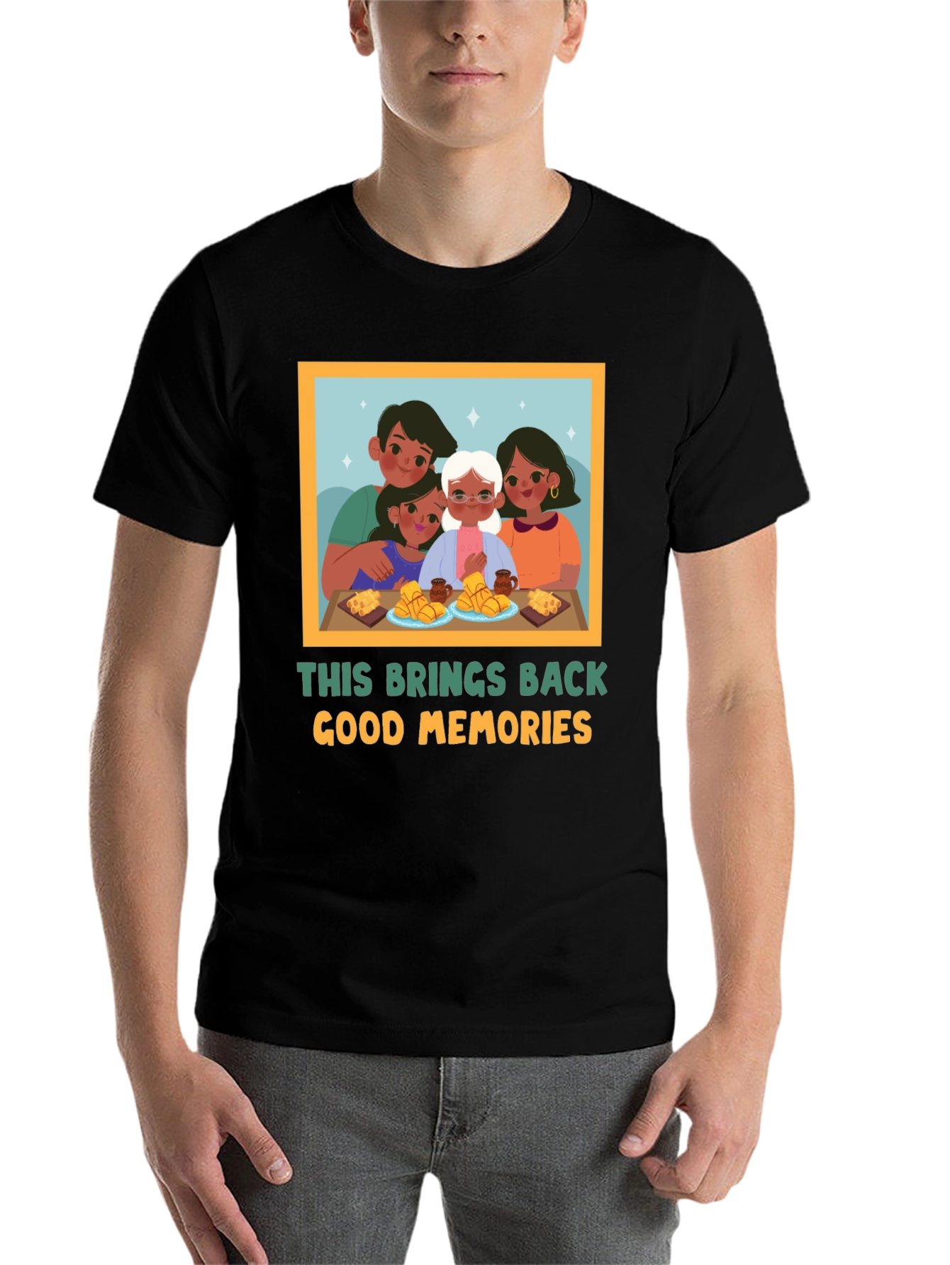 Black Nostalgic Family Memory T-Shirt view 7