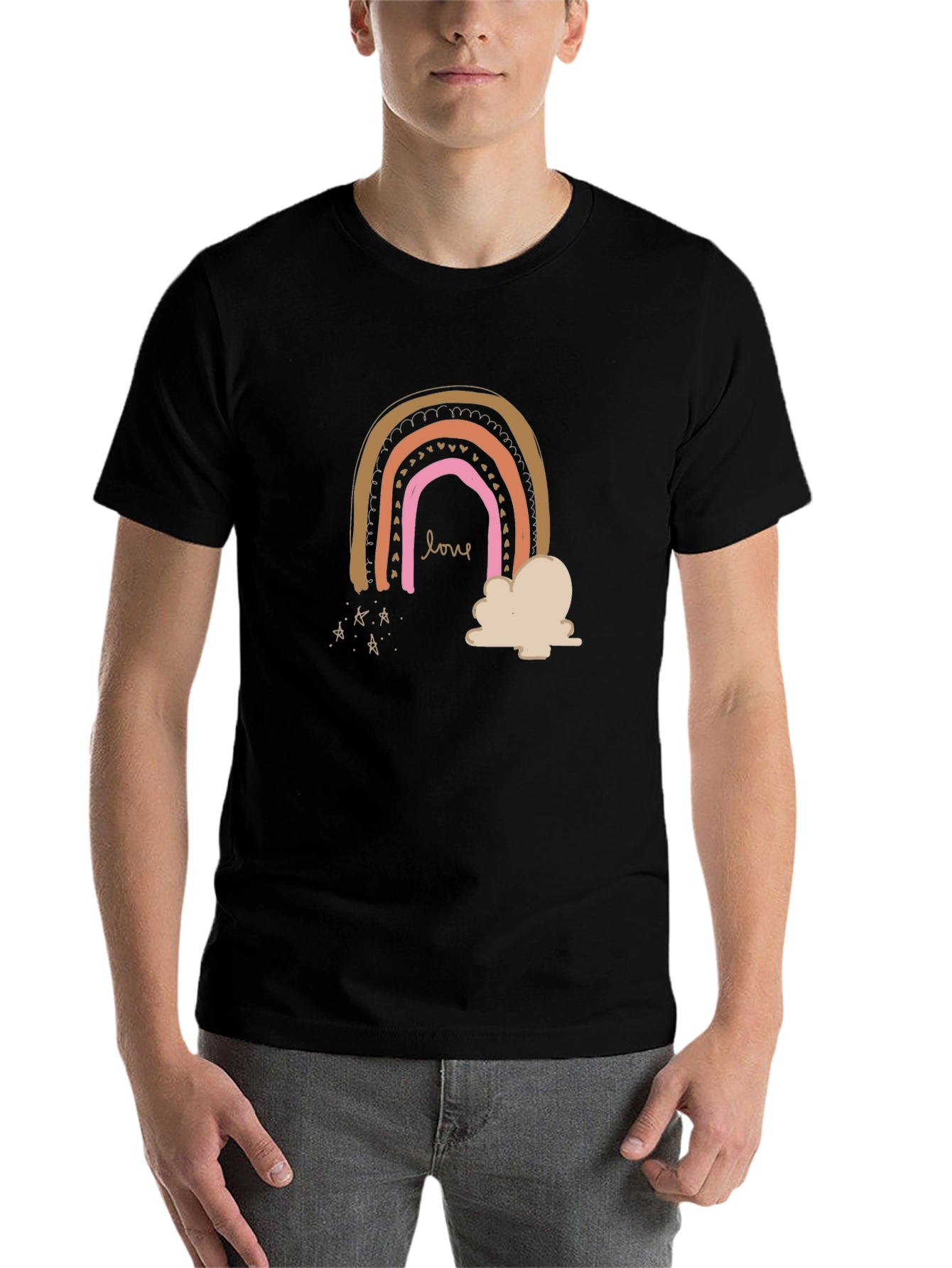 Black Love Rainbow Graphic T-Shirt - Trendy & Stylish view 7