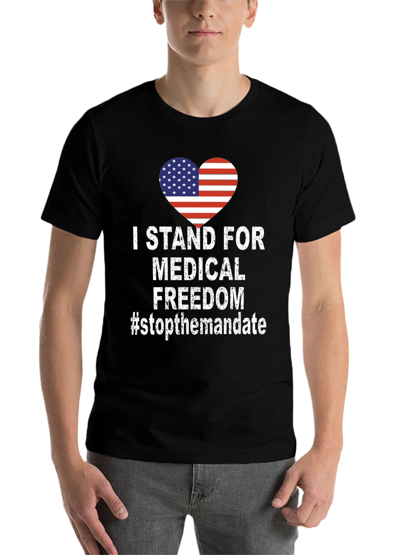 Black Medical Freedom T-Shirt - Stop The Mandate view 7
