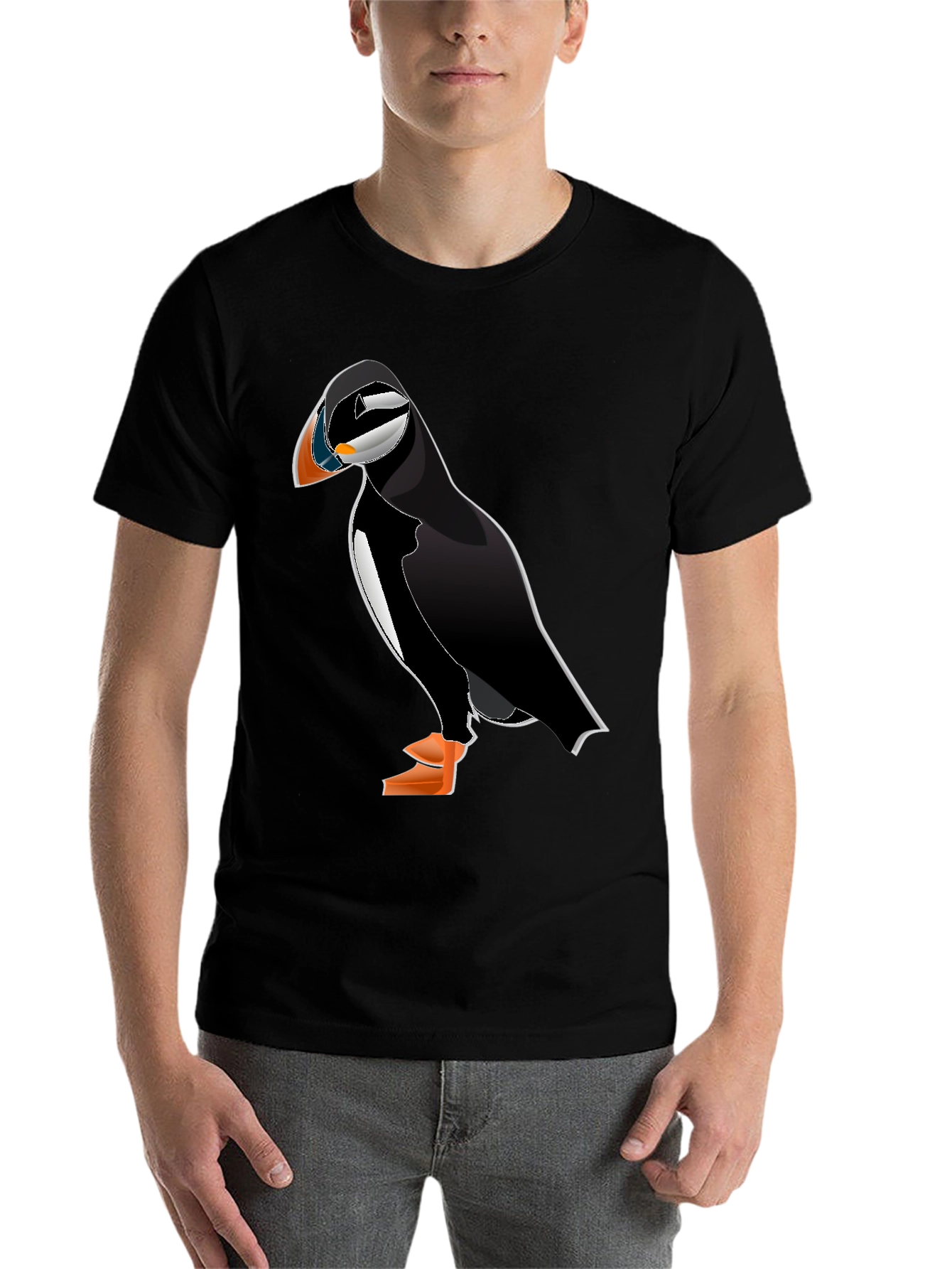 Black Puffin Graphic Tee - Black Cotton Blend view 7