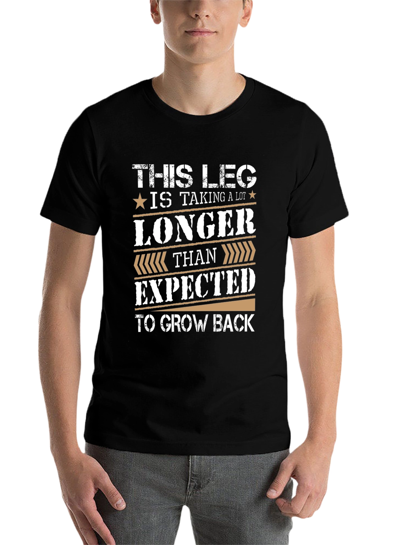 Black Funny Leg Injury Recovery T-Shirt view 7