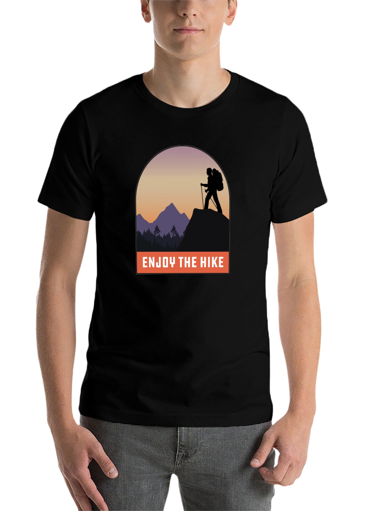 Black Enjoy the Hike Graphic Tee - Adventure Awaits! view 7