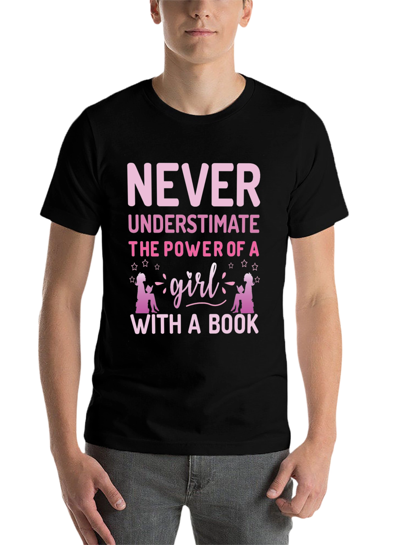 Black Never Underestimate Girl Book T-Shirt view 7