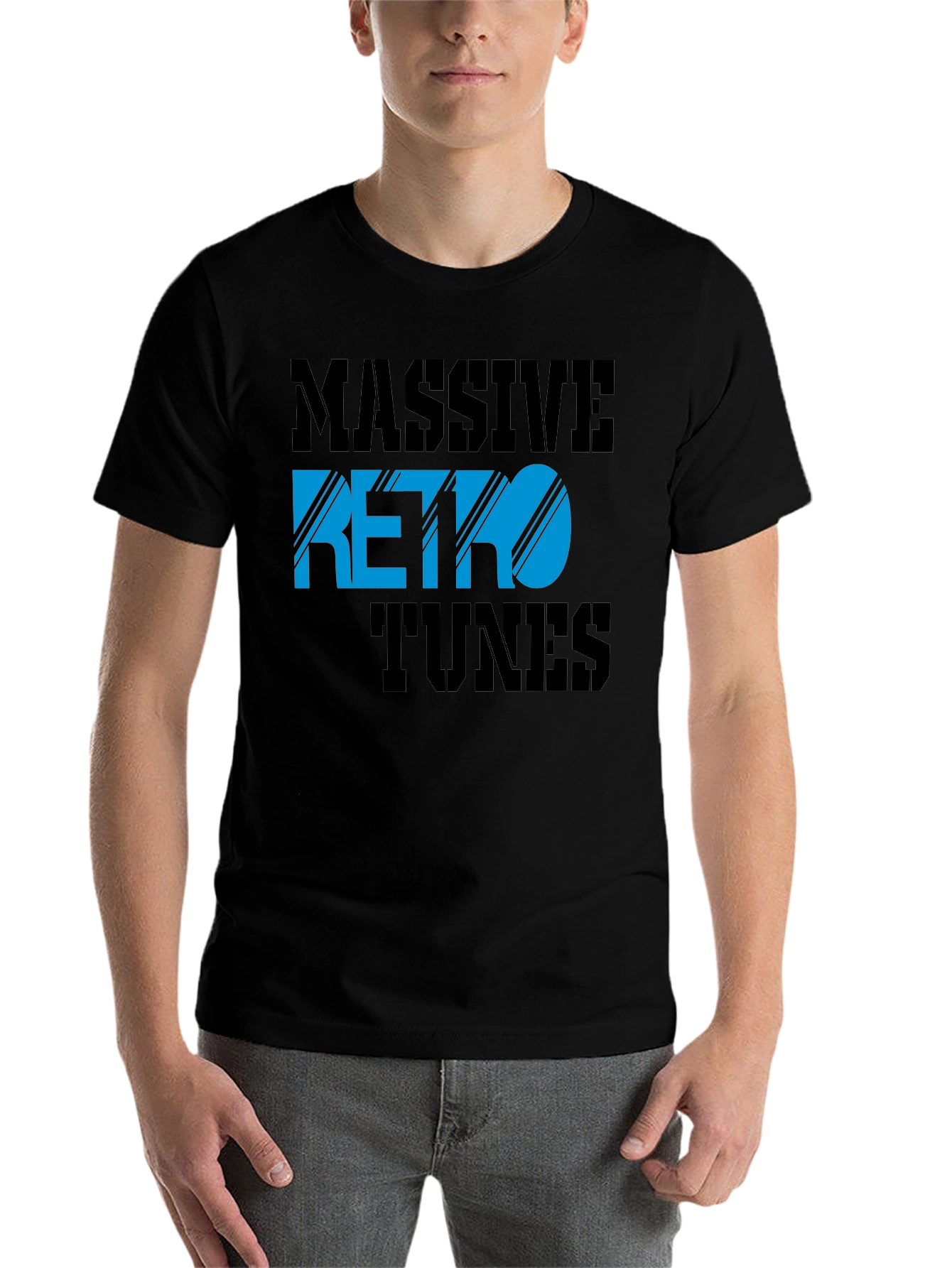 Black Massive Retro Tunes Graphic T-Shirt view 7