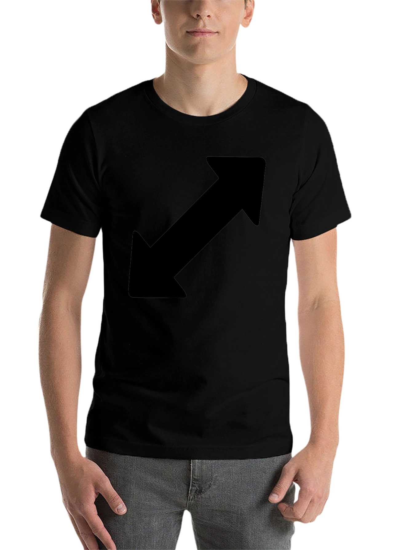 Black Diagonal Arrow Black T-Shirt view 7