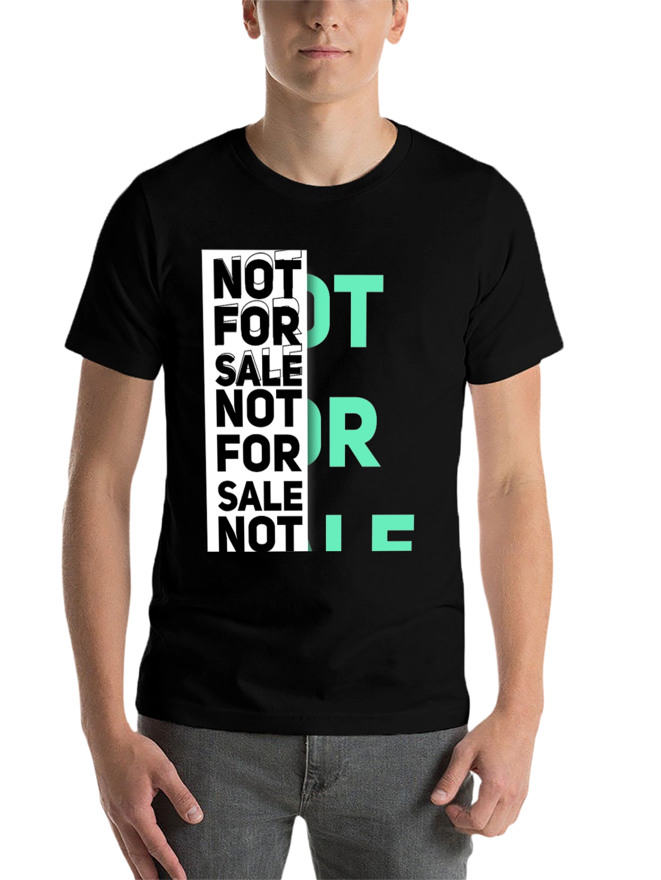 Black Edgy Graphic Tee - Not For Sale Statement T-Shirt view 7