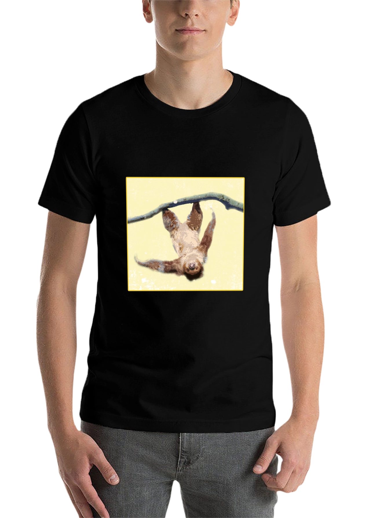 Black Sloth Hanging Around T-Shirt view 7