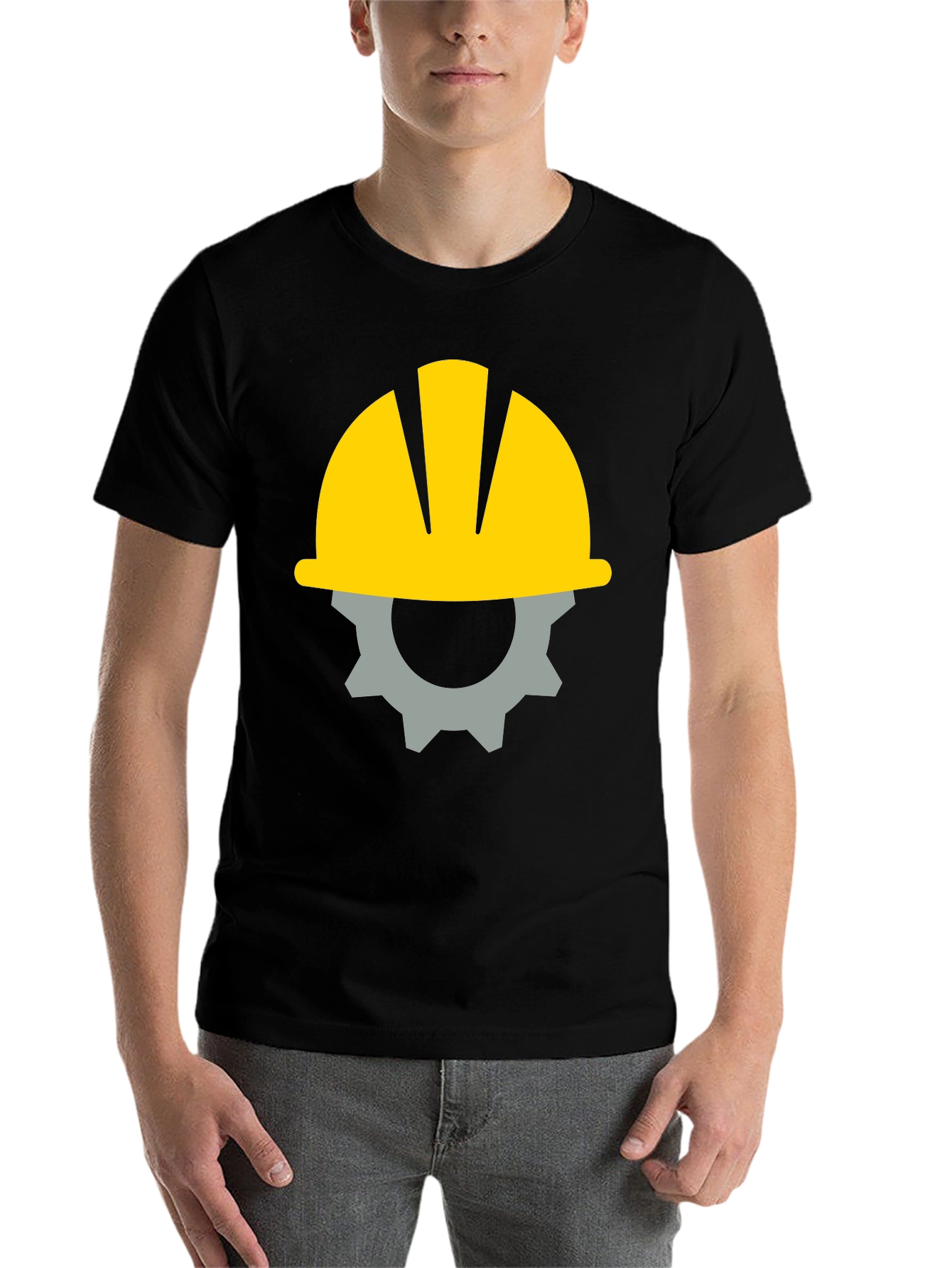 Black Construction Worker Graphic Tee - Black view 7