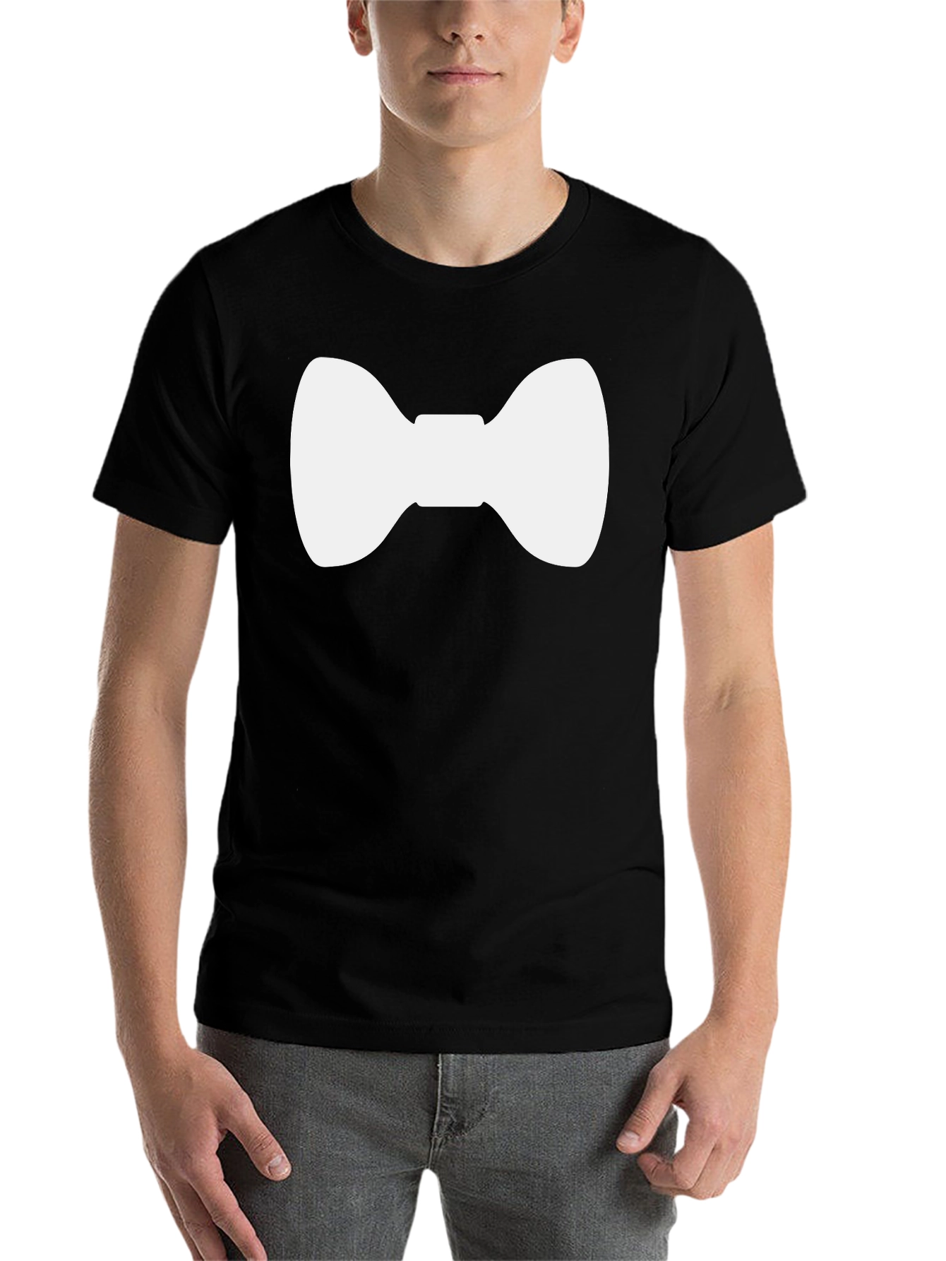 Black Bow Tie Graphic Tee - Stylish Casual Wear view 7