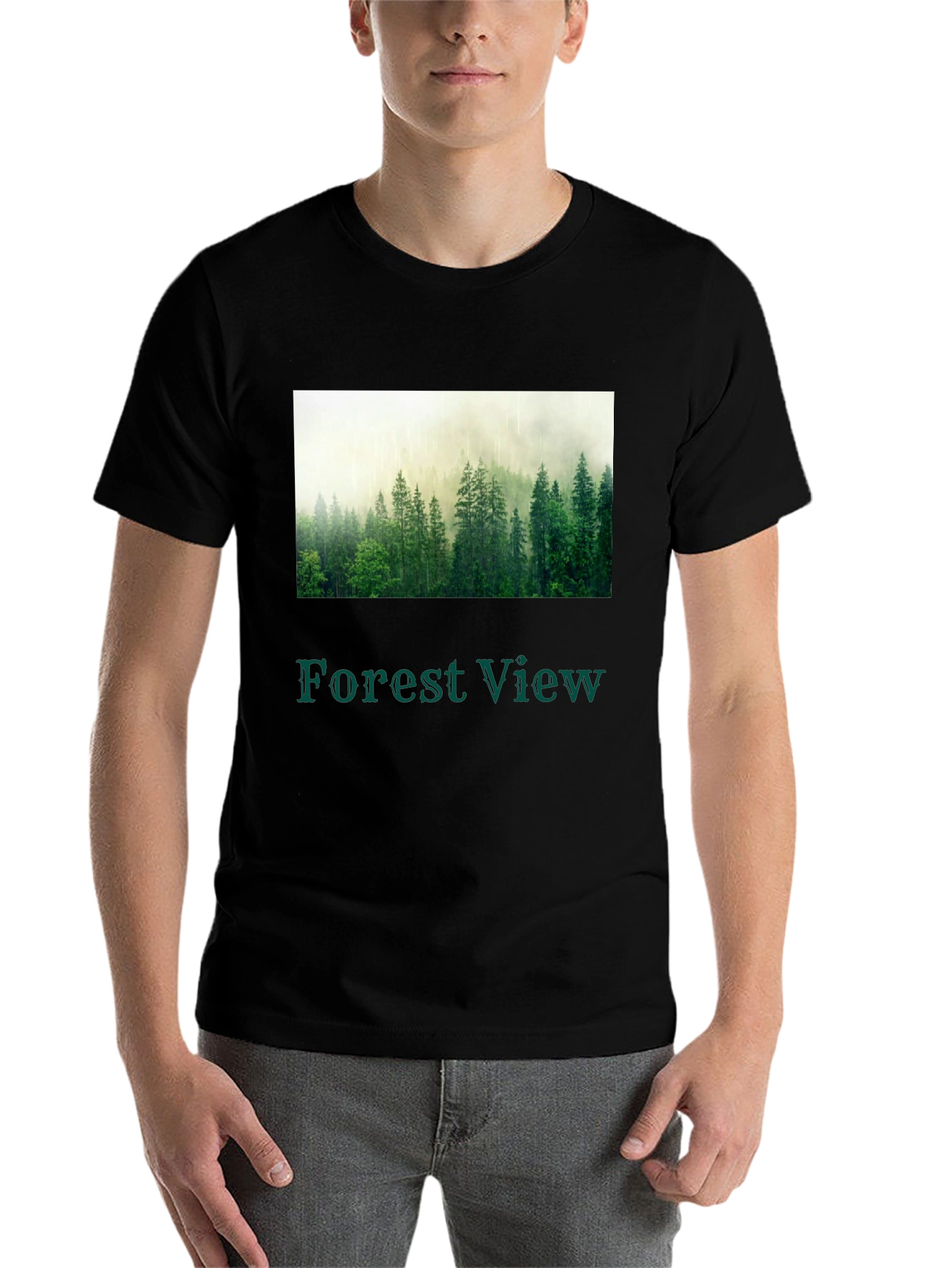 Black Forest View T-Shirt - Nature Inspired Graphic Tee view 7