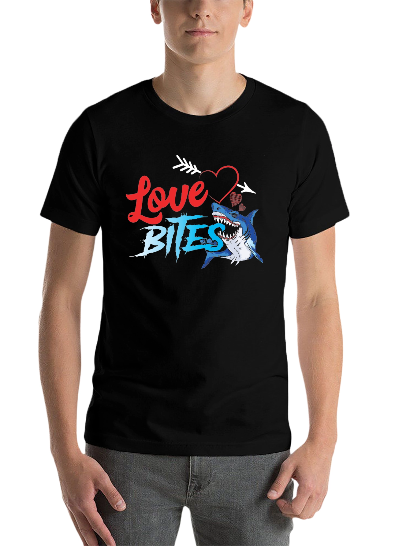 Black Love Bites Shark T-Shirt view 7