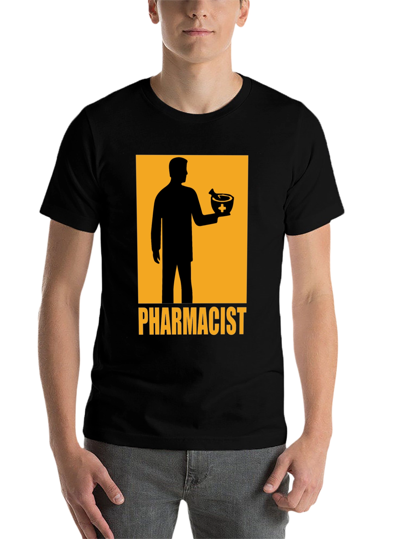 Black Pharmacist Graphic T-Shirt - Black Cotton Tee view 7