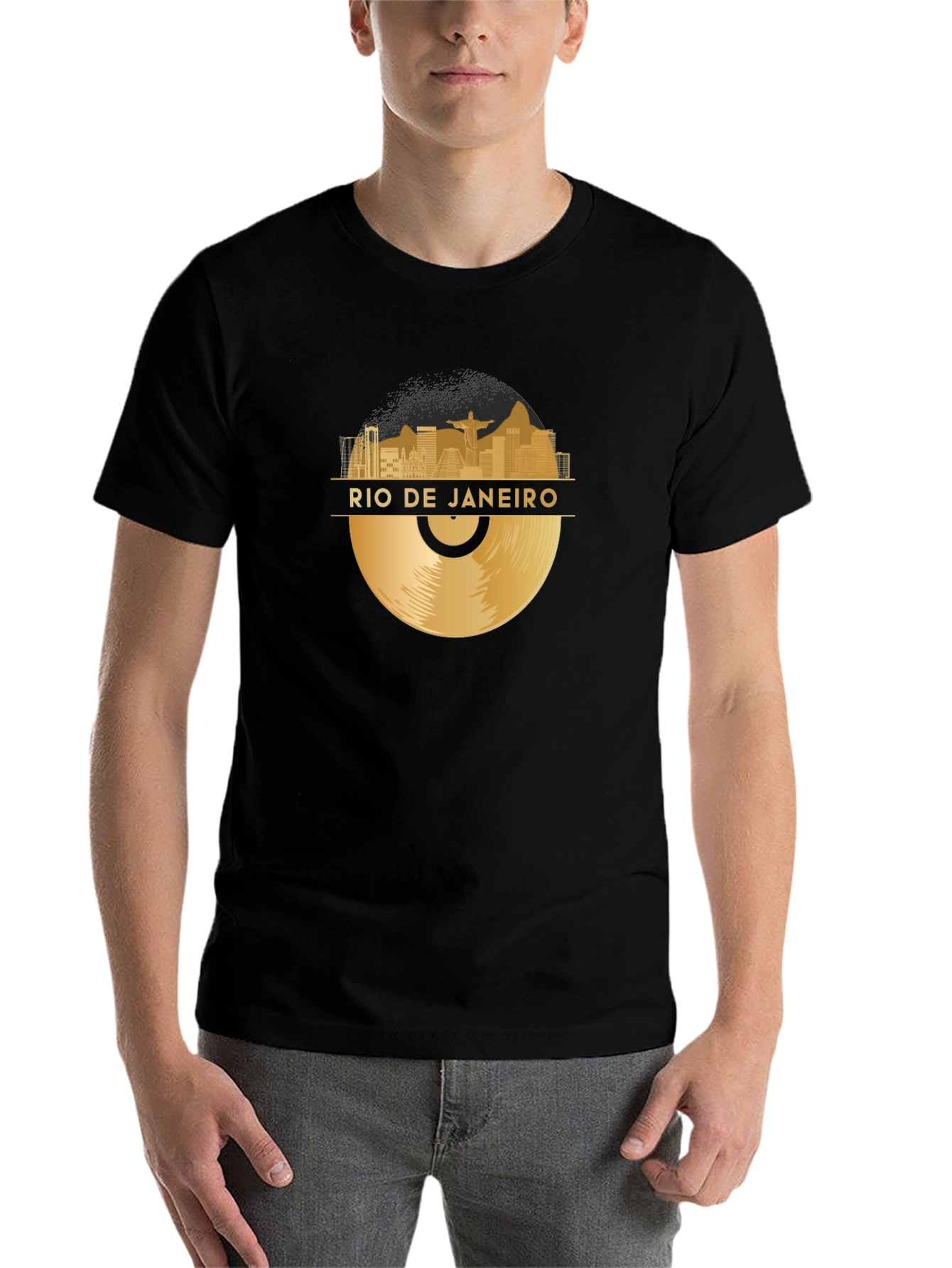 Black Rio de Janeiro Vinyl Graphic T-Shirt - Black view 7