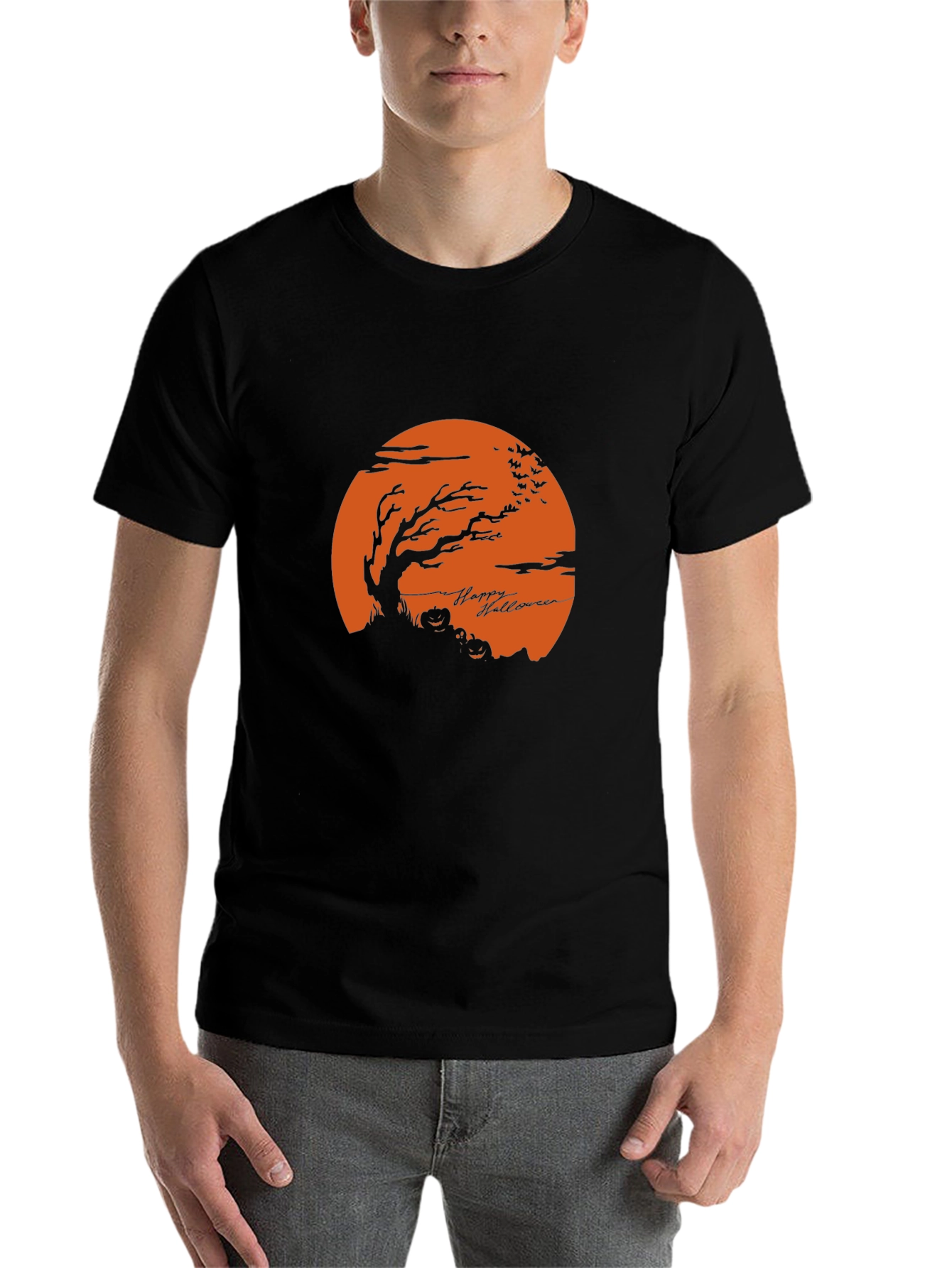 Black Happy Halloween Black T-Shirt view 7