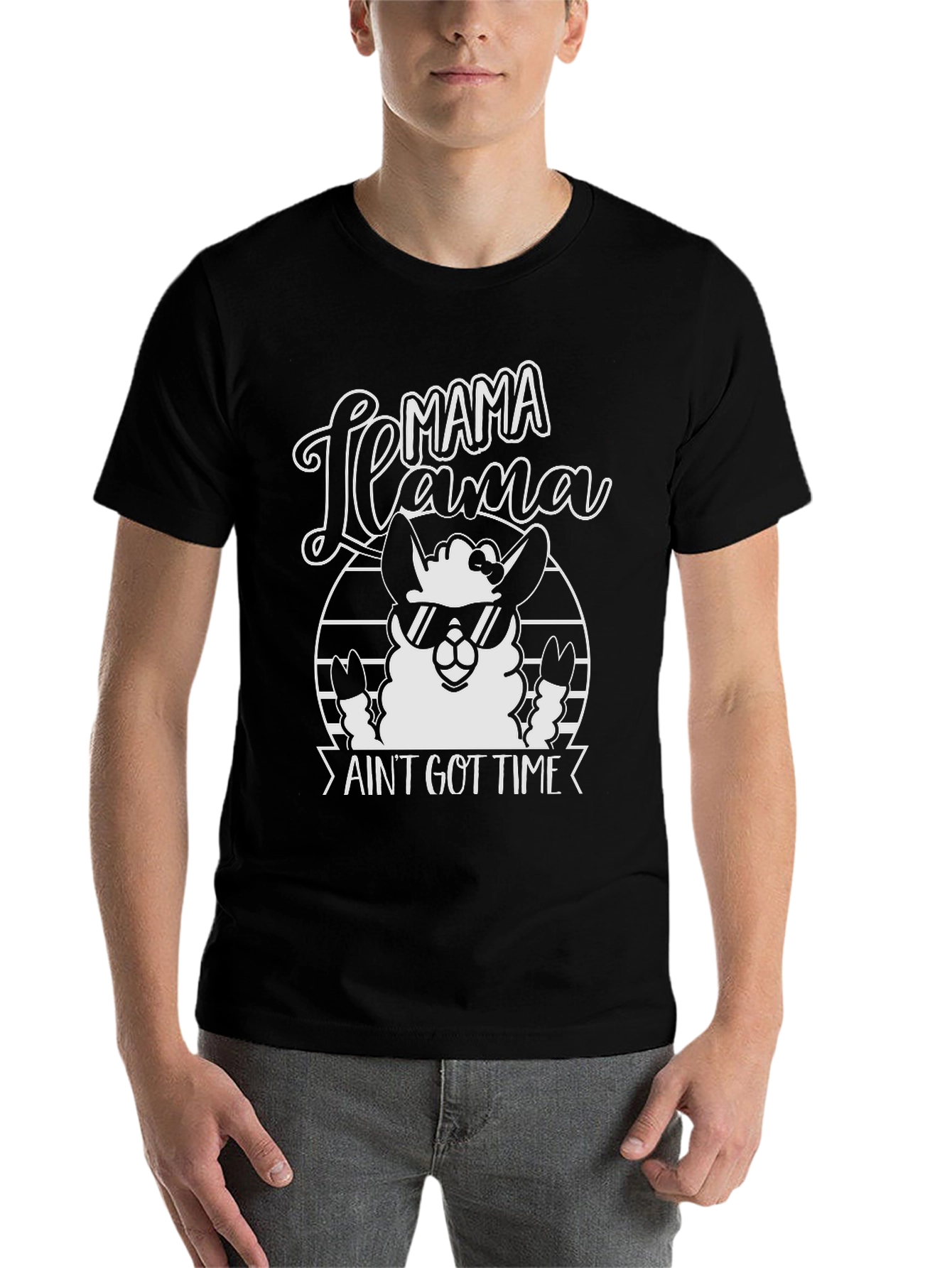 Black Mama Llama Ain't Got Time Funny T-Shirt view 7
