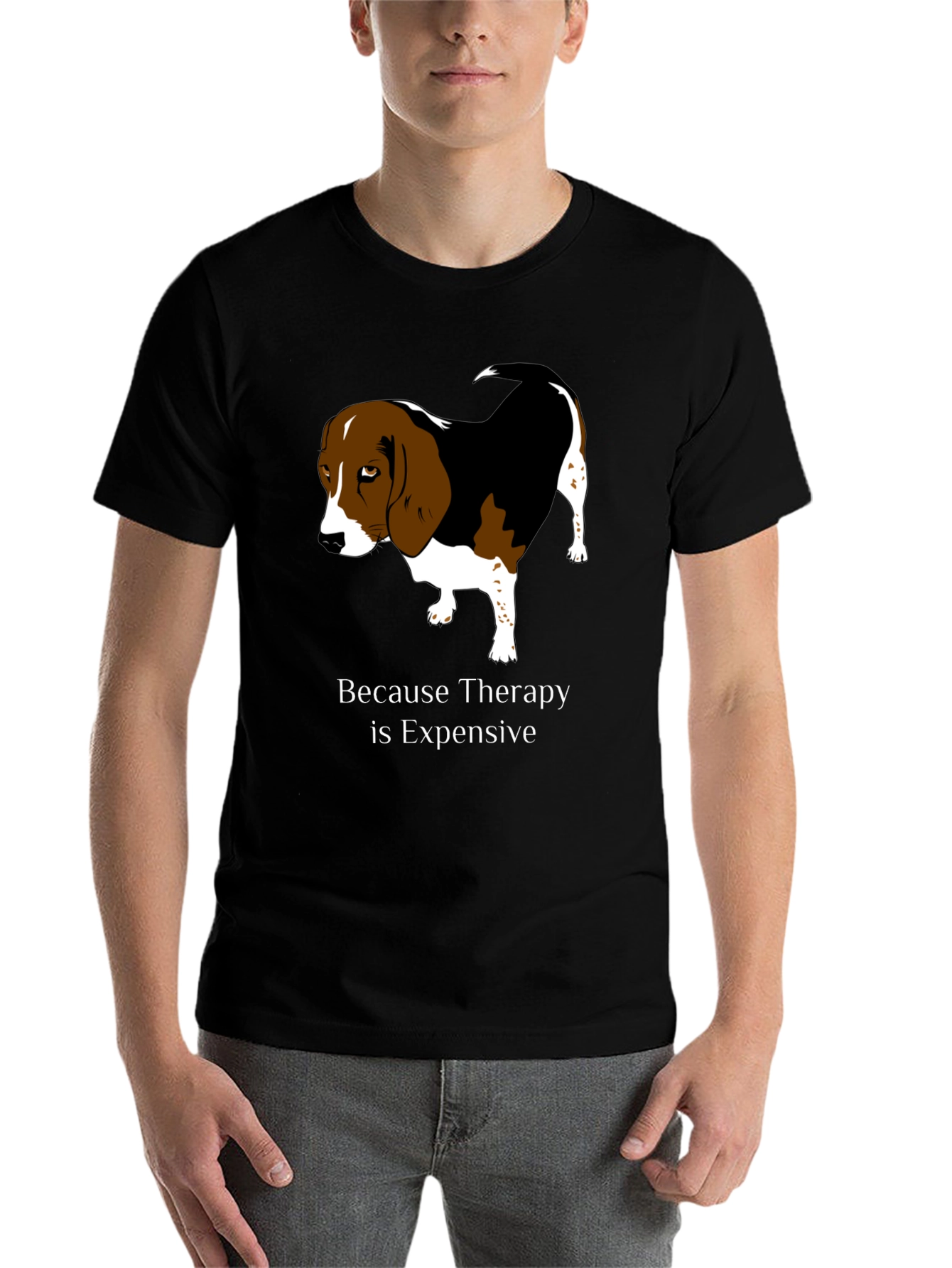 Black Dog Therapy T-Shirt - Because Therapy is Expensive view 7