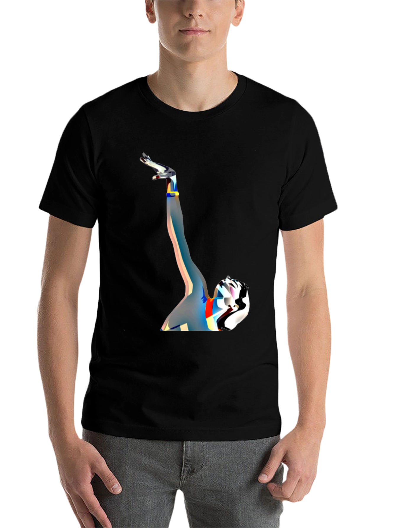 Black Abstract Expression Tee view 7