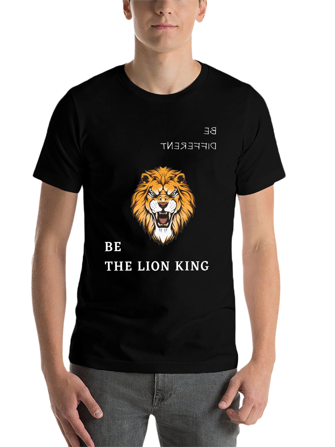 Black Lion King Graphic Tee - Be Different T-Shirt view 7