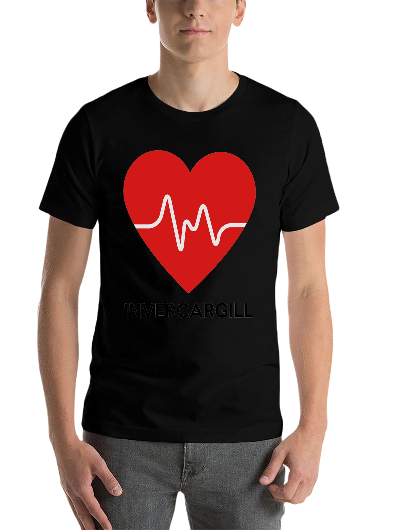 Black Invercargill Love Heartbeat Graphic Tee view 7