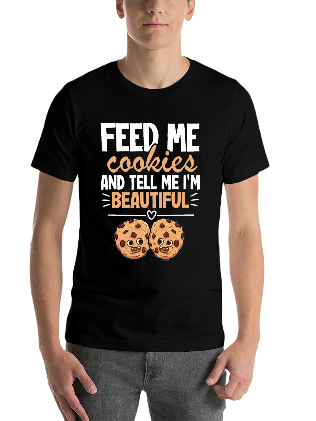 Black Feed Me Cookies T-Shirt view 7