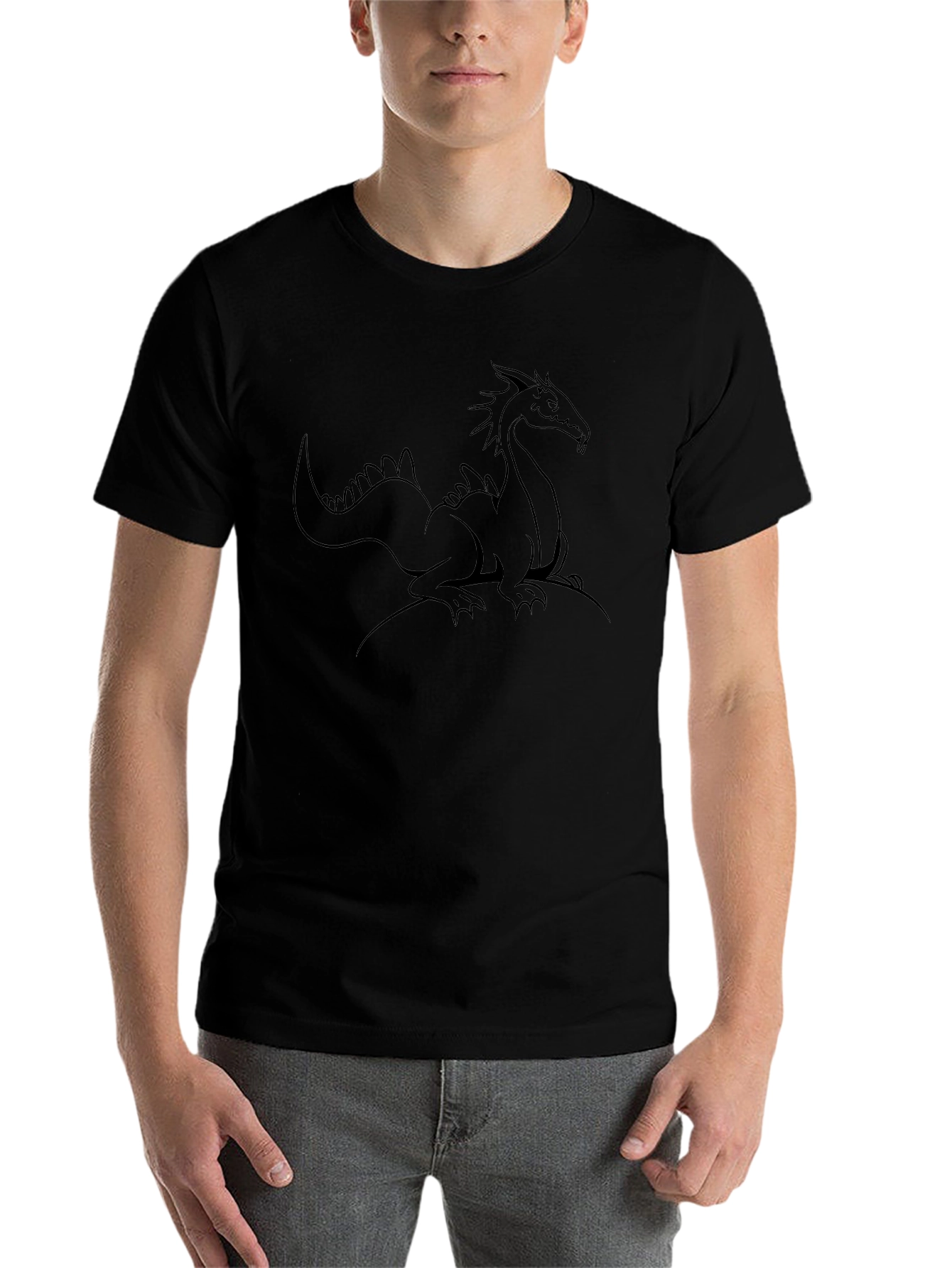 Black Dragon Graphic Tee - Men's Black T-Shirt view 7