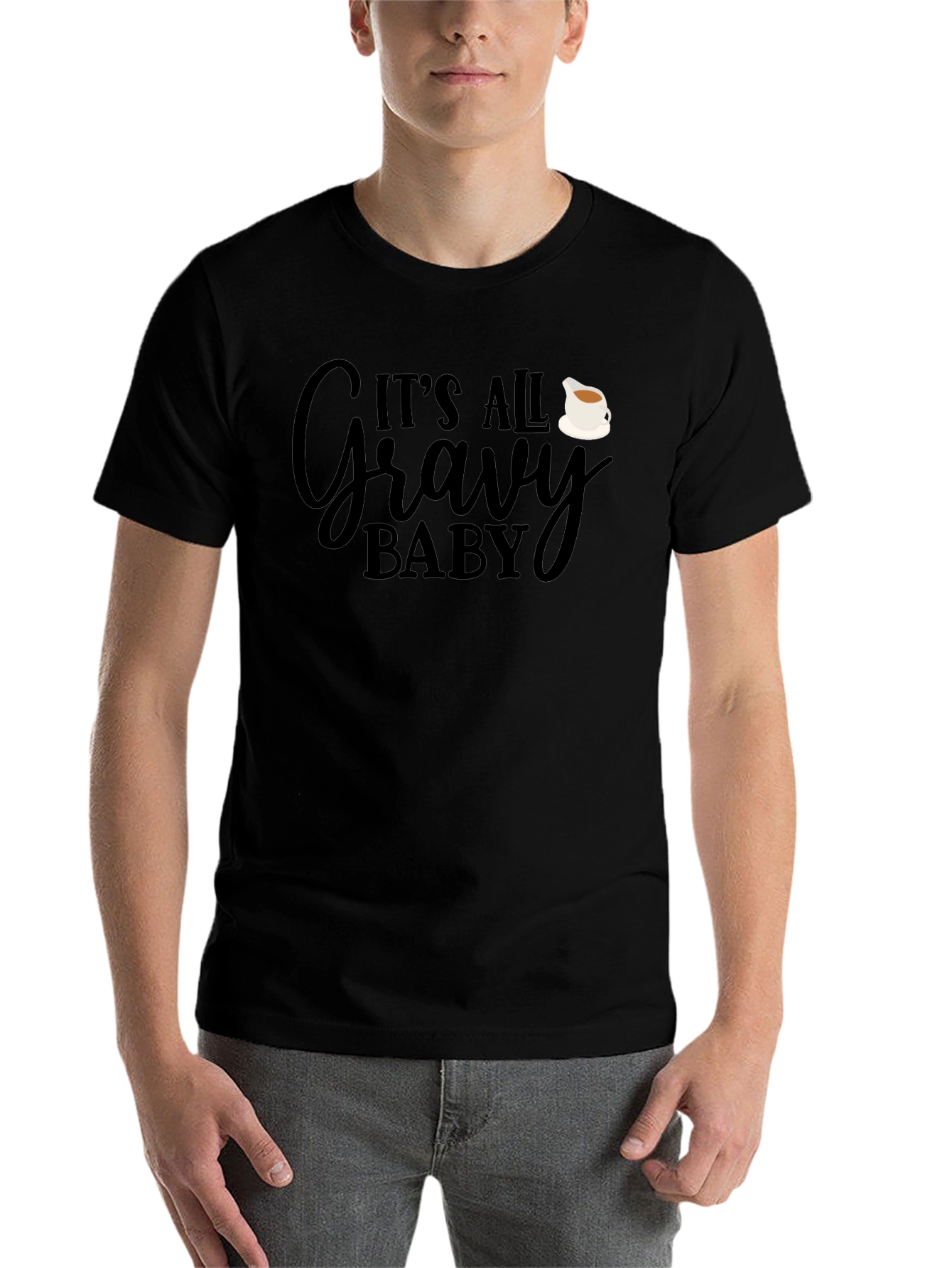 Black It's All Gravy Baby Graphic Tee - Soft & Comfy! view 7