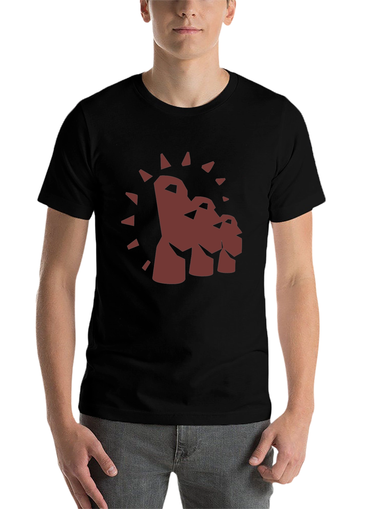 Black Moai Head Graphic Tee - Unique Design view 7