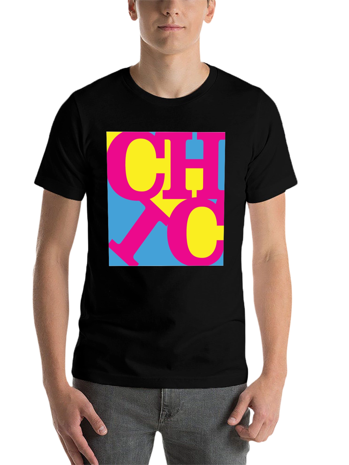 Black Retro CHIC Graphic Tee - Black Cotton Blend view 7
