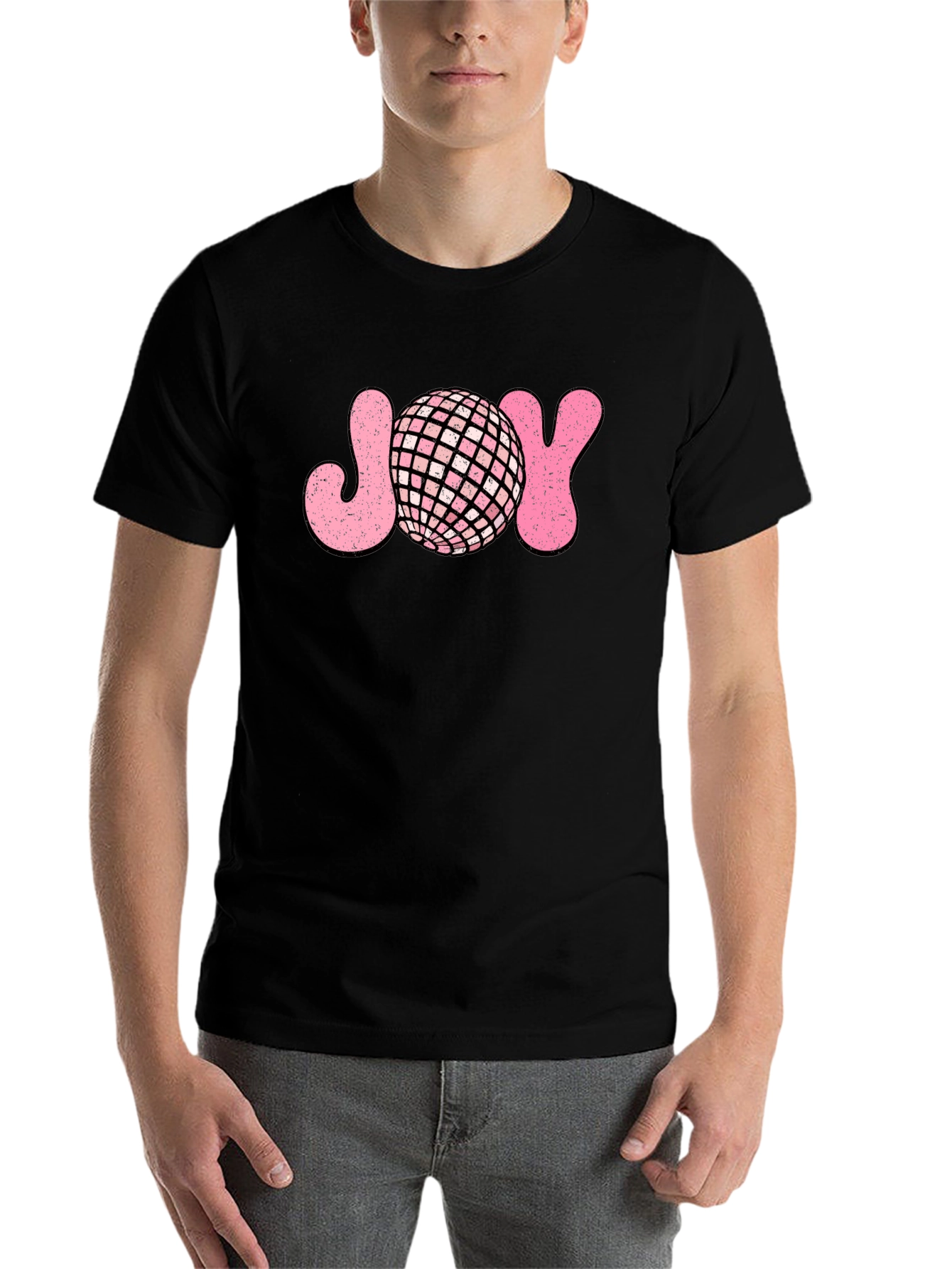 Black Retro Disco JOY T-Shirt view 7