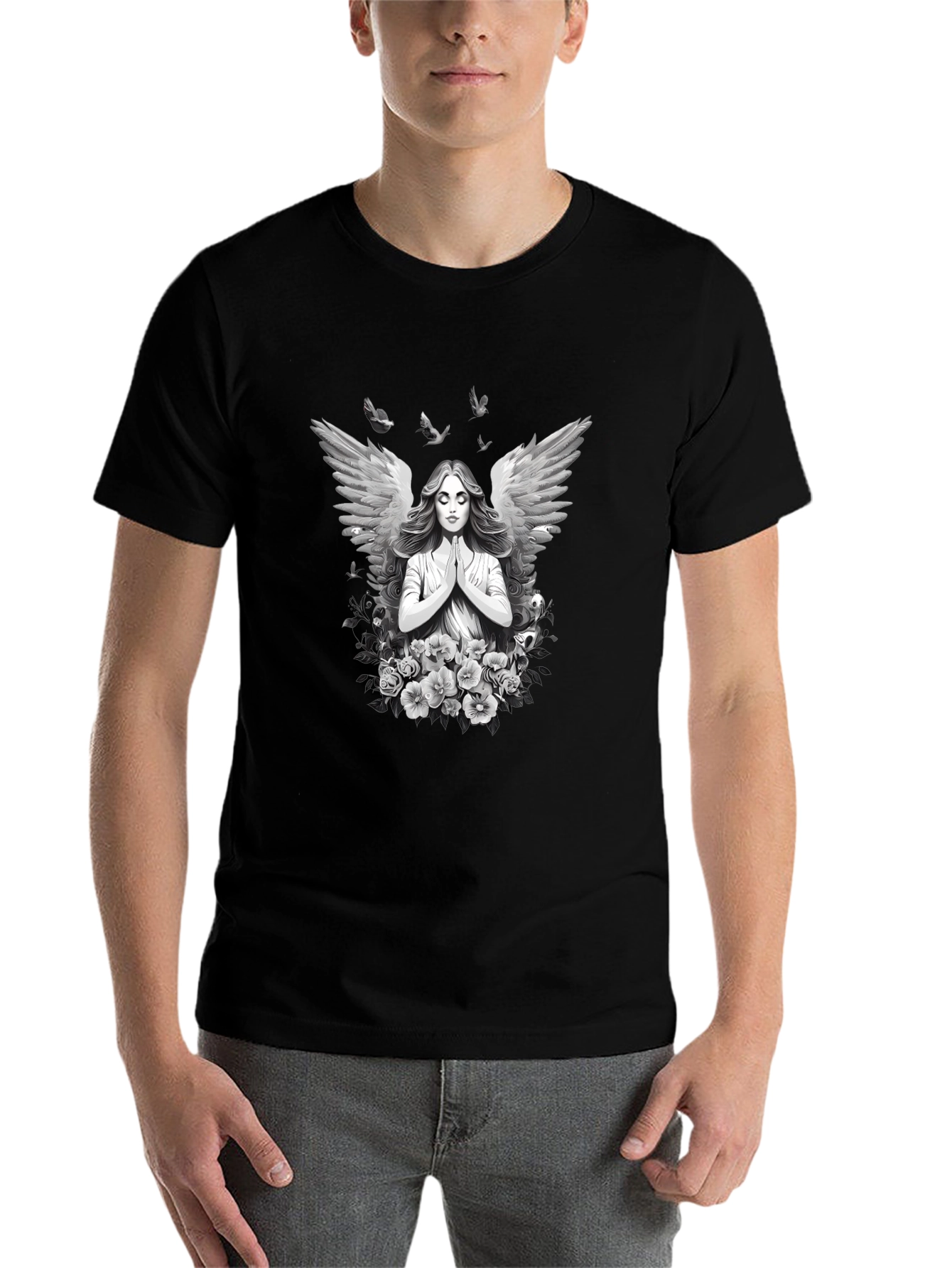 Angel Wings Black T-Shirt - 7
