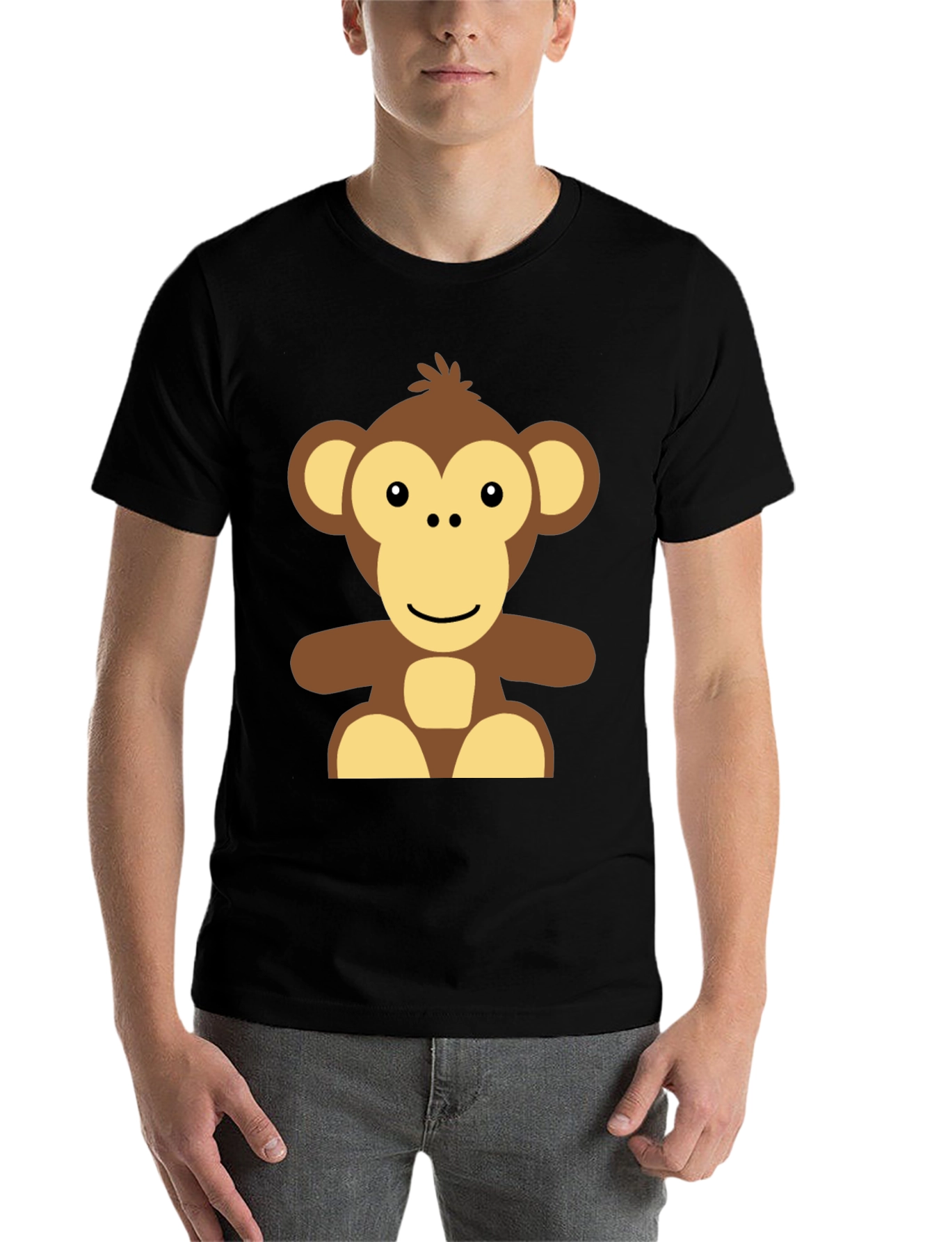 Black Monkey Graphic Black T-Shirt - Casual Wear view 7