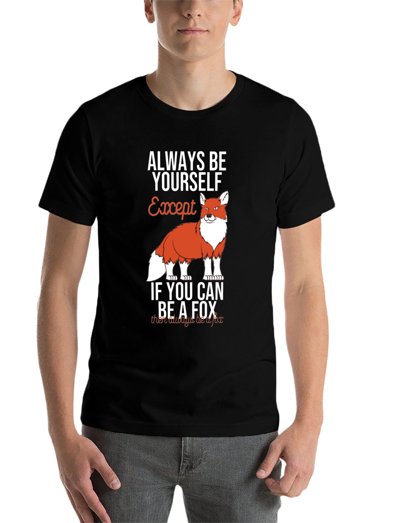 Black Always Be Yourself Except Fox Graphic T-Shirt view 7