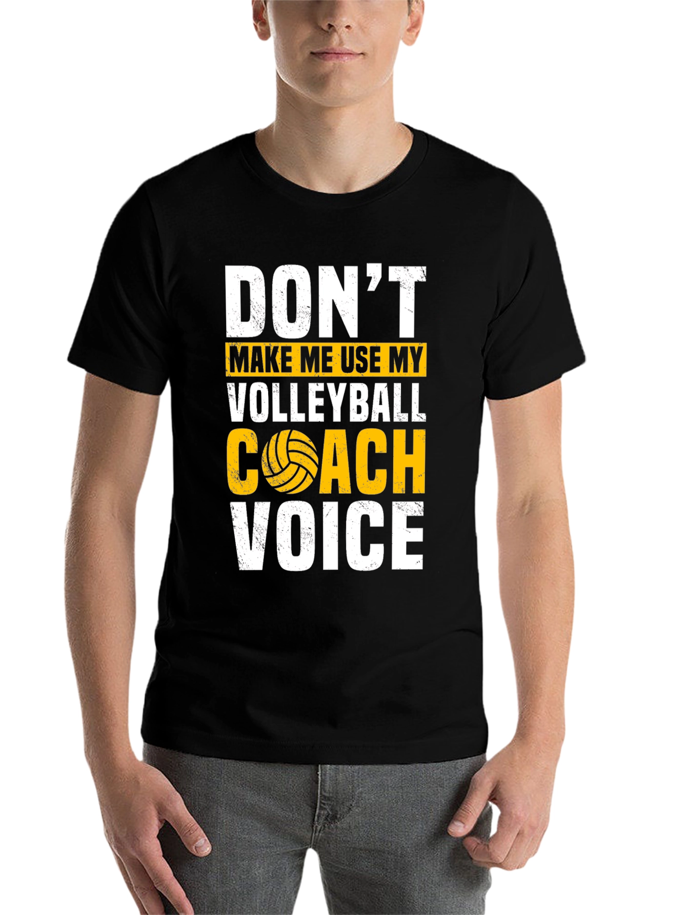 Black Volleyball Coach T-Shirt - Funny Warning Tee view 7