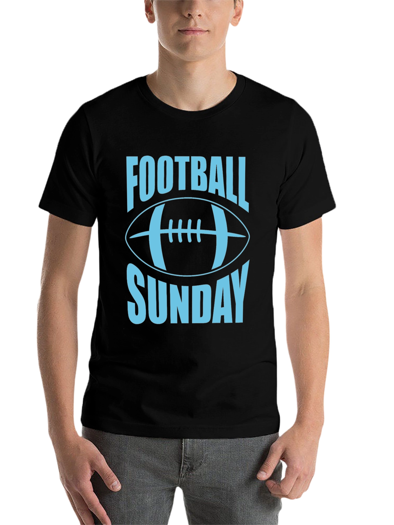 Black Football Sunday T-Shirt - Stylish Game Day Apparel view 7