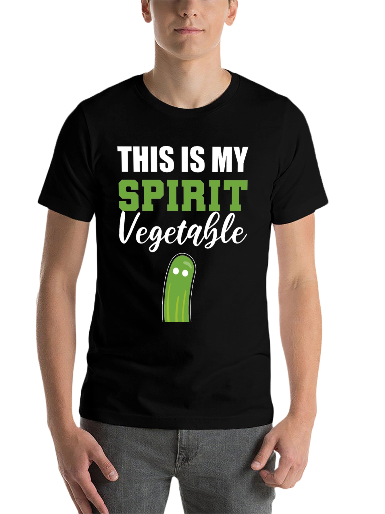 Black Spirit Vegetable T-Shirt - Funny Graphic Tee view 7
