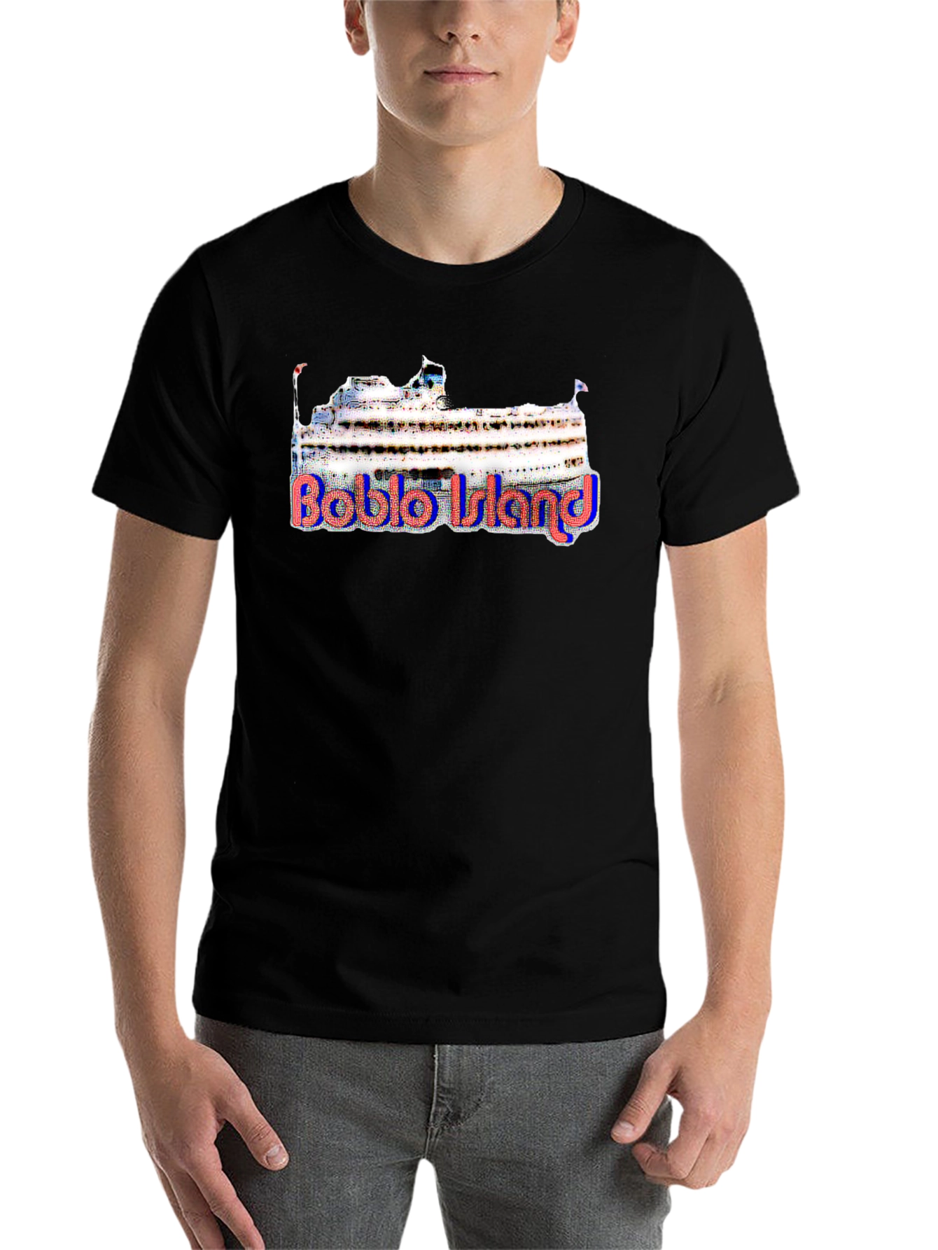 Black Boblo Island Cruise Ship T-Shirt view 7
