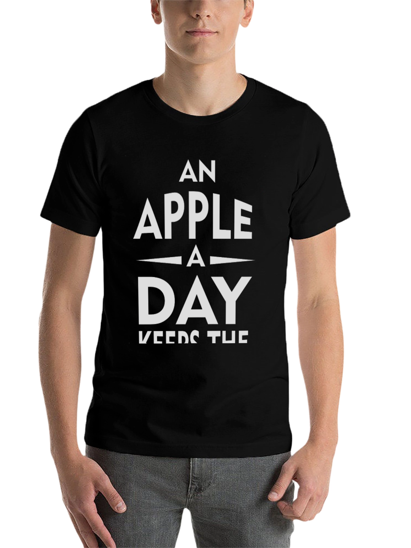 Black An Apple A Day Graphic Tee - Health & Wellness T-Shirt view 7