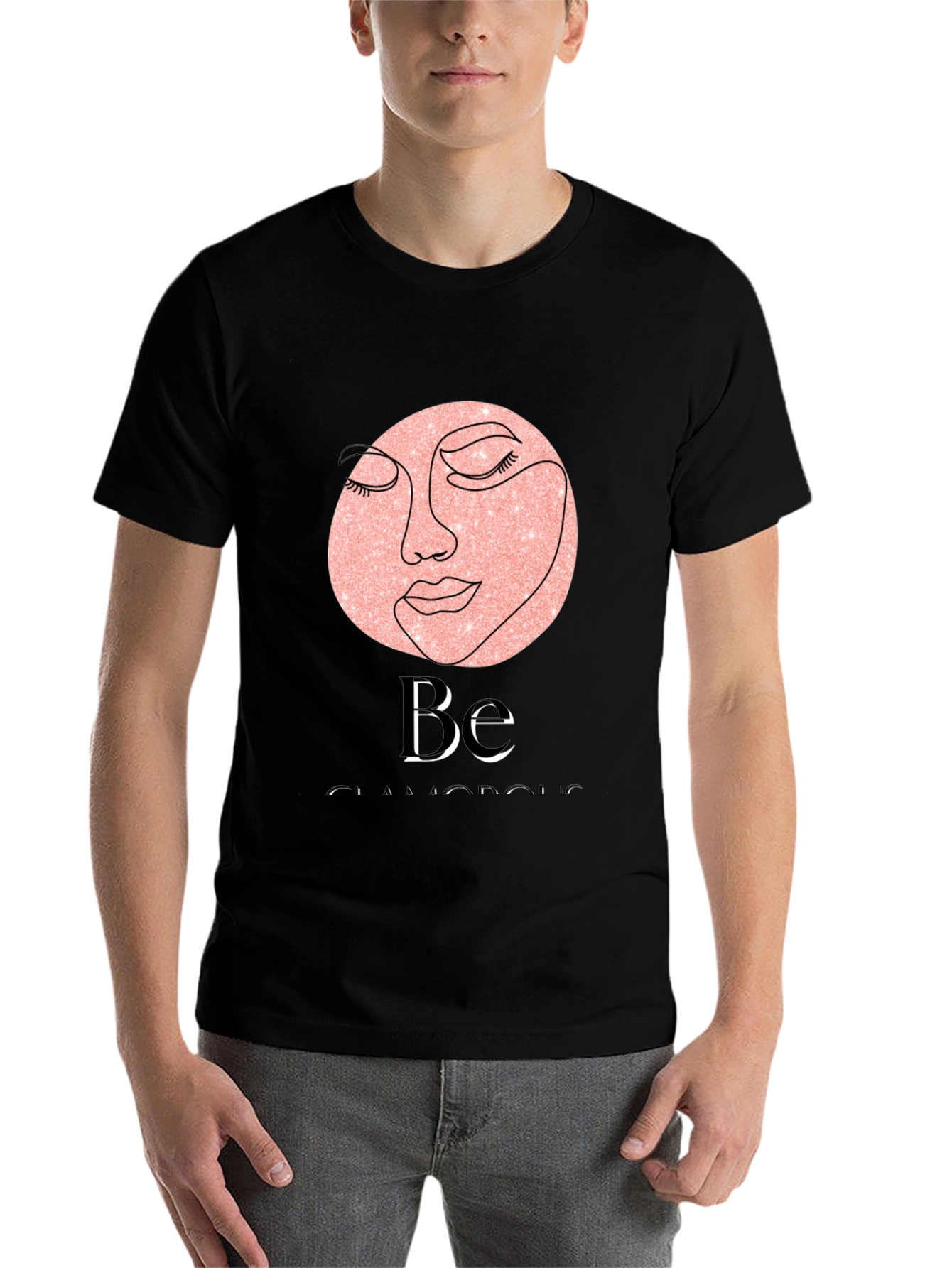 Black Glamorous Face Graphic Tee view 7