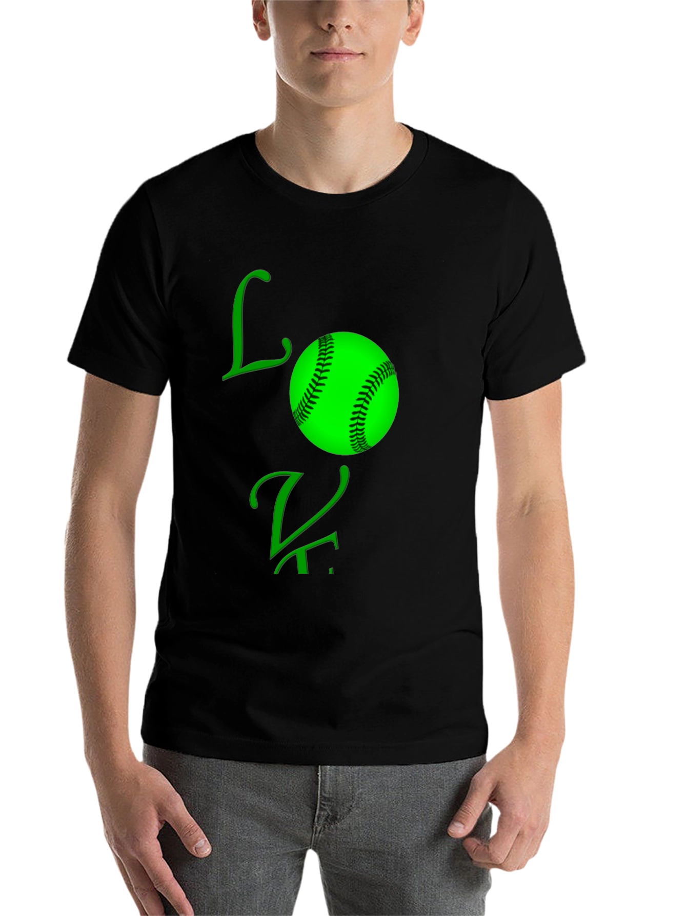 Black Love Baseball Black T-Shirt view 7