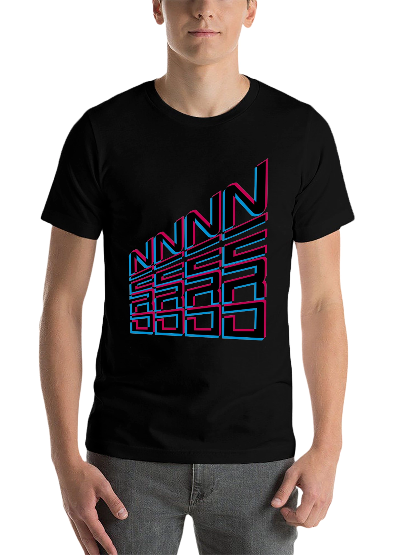 Black Retro NNN SSS Graphic Tee - Black view 7