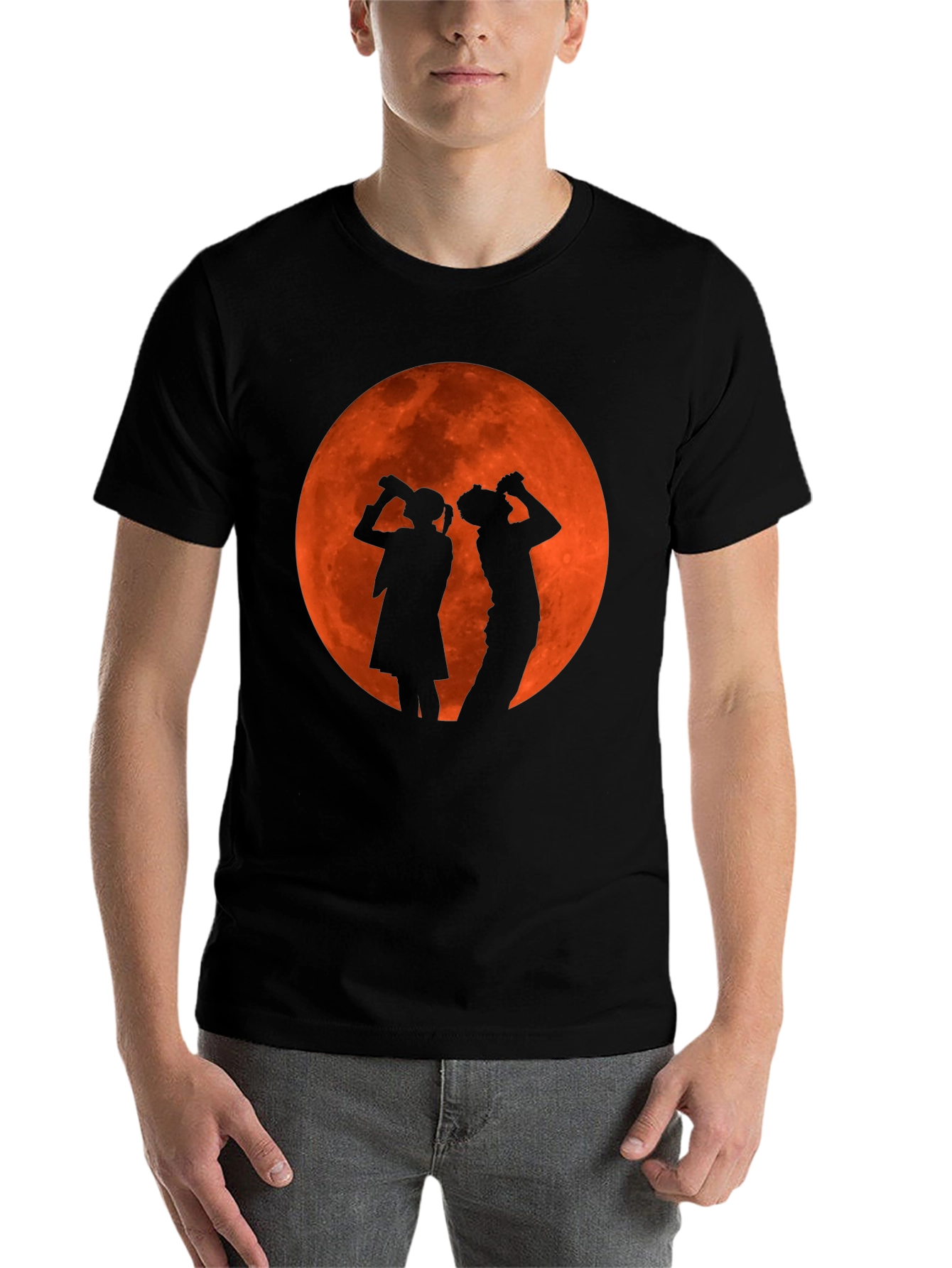 Black Silhouette Moon Drinking T-Shirt view 7