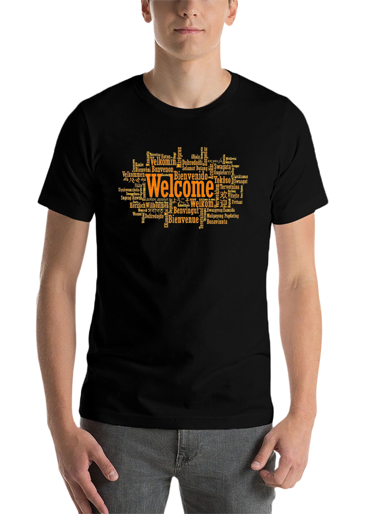 Black Welcome Around The World Graphic T-Shirt view 7