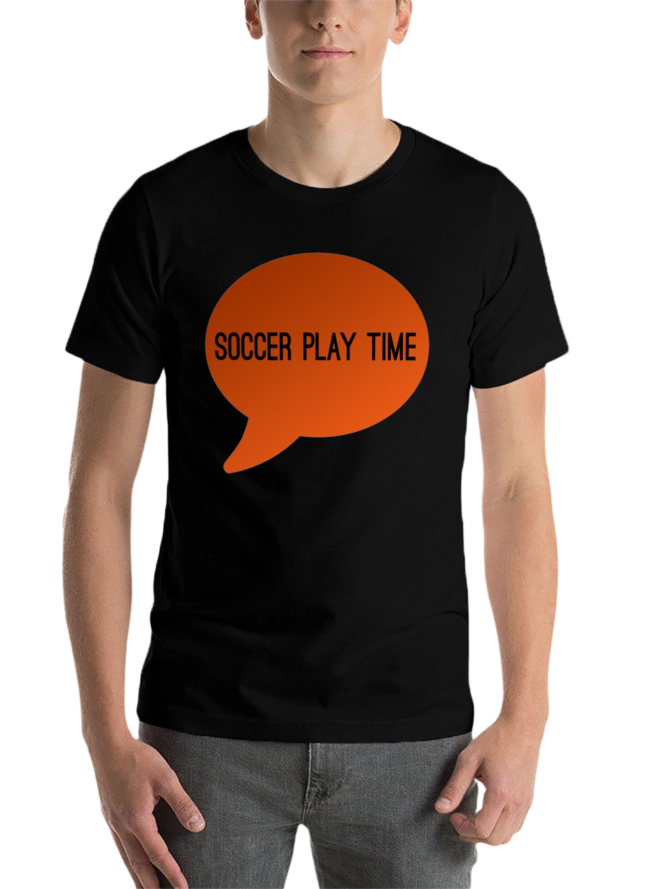 Black Soccer Play Time Graphic Tee - Black Cotton T-Shirt view 7