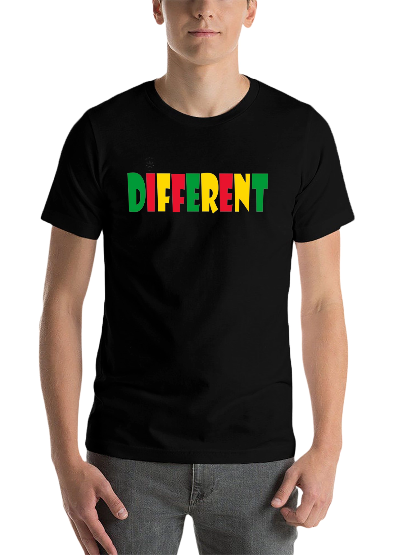 Black Different Colorblock Graphic Tee - Black view 7