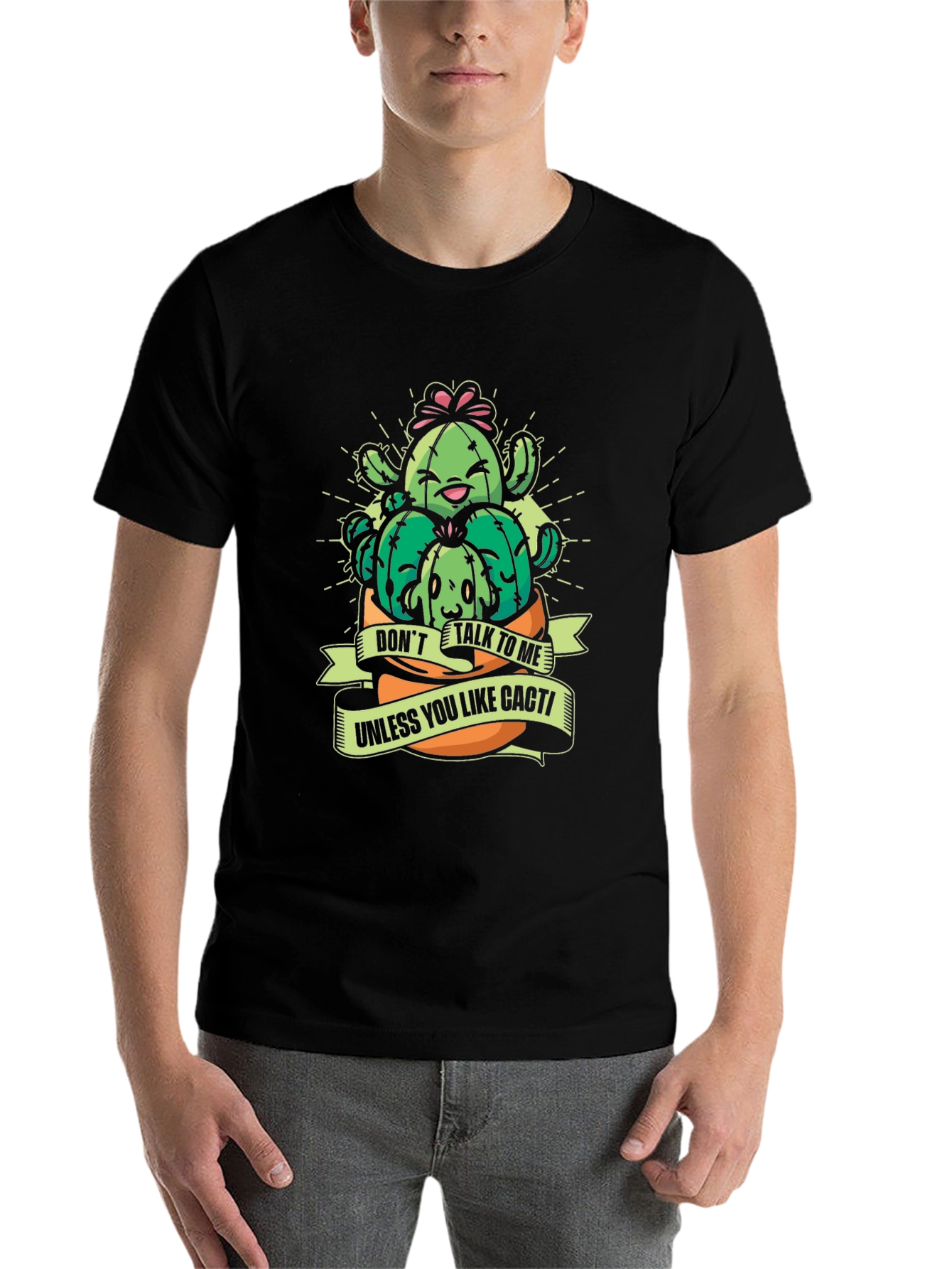 Black Cactus Lover T-Shirt - "Don't Talk To Me" Novelty Tee view 7