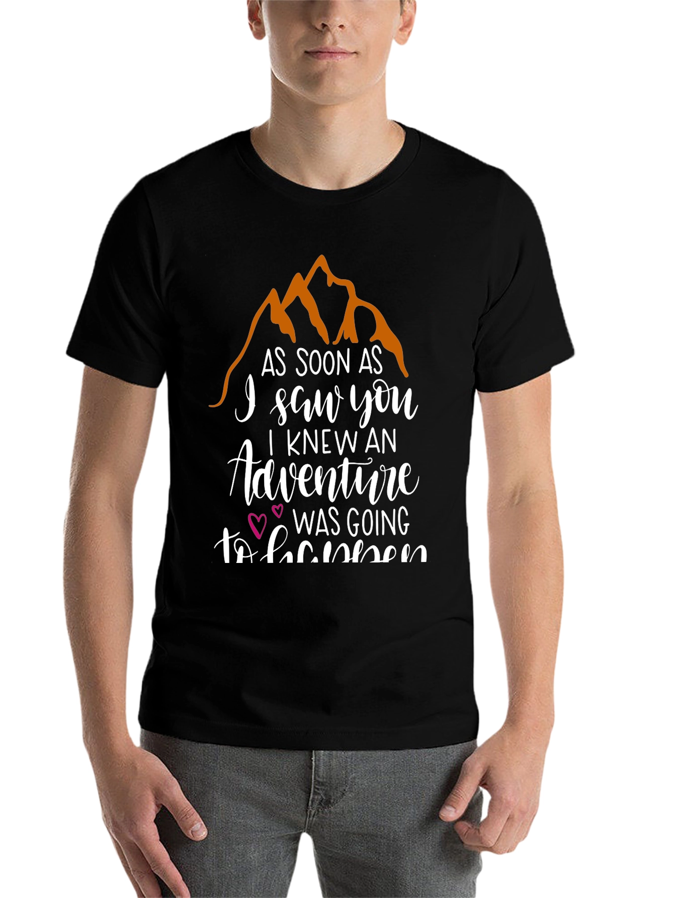 Black Adventure Awaits Graphic Tee - Black Unisex Shirt view 7