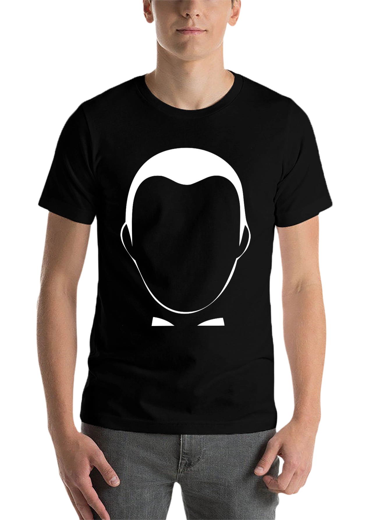 Black Minimalist Tuxedo Silhouette Tee view 7