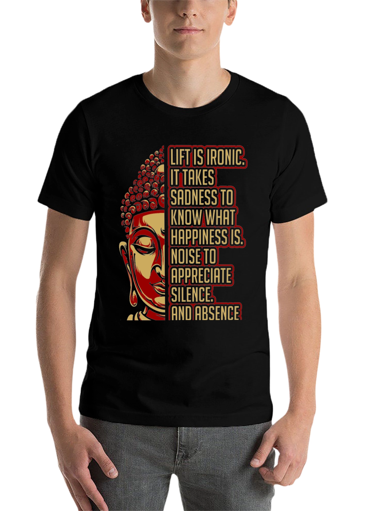 Black Buddha Quote Graphic T-Shirt view 7