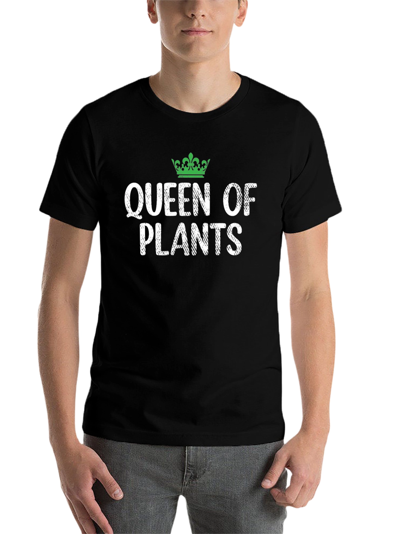 Black Queen of Plants Graphic T-Shirt - Black view 7
